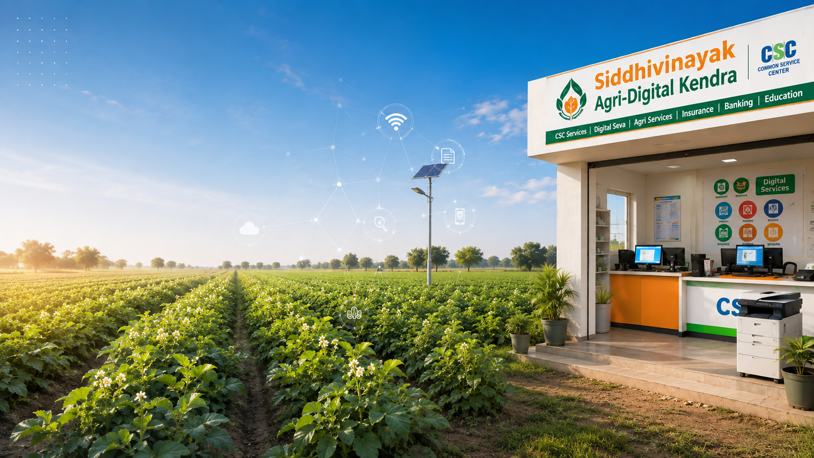 Siddhivinayak Agri-Digital Kendra shop and farm field